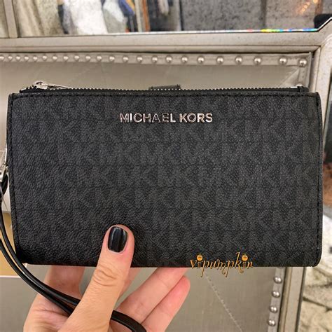 michael kors jet set double zip around large silver wallets|overstock Michael Kors Wallet.